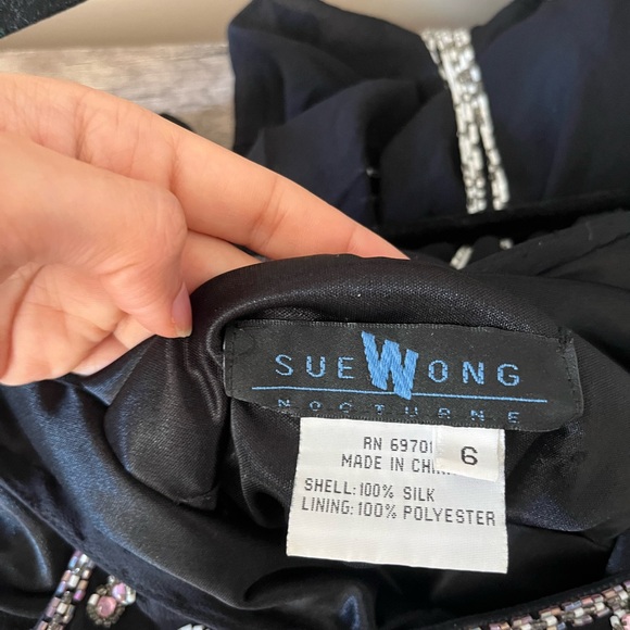 Sue Wong Vintage Silk Beaded Embellished Dress - Size 6 - Picture 8 of 12